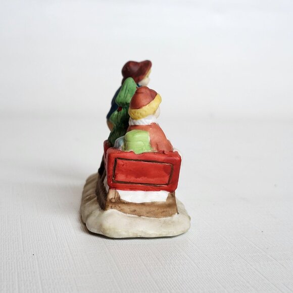 VINTAGE Dickens Collectables Hand-painted Porc Sledding Children Village ZELLERS - Picture 5 of 5